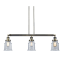 Innovations Lighting Canton 3 Light 39" Wide Linear Chandelier Antique Brass / Seedy