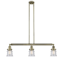 Innovations Lighting Small Canton 3 Light 39" Wide Linear Chandelier Antique Brass / Seedy
