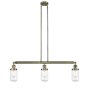 Innovations Lighting Dover 3 Light 37" Wide Linear Chandelier Antique Brass / Clear