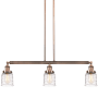 Innovations Lighting Bell 3 Light 38" Wide Linear Pendant Antique Copper / Deco Swirl