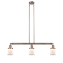 Innovations Lighting Small Canton 3 Light 39" Wide Linear Chandelier Antique Copper / Matte White