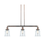 Innovations Lighting Canton 3 Light 39" Wide Linear Chandelier Antique Copper / Clear