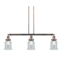 Innovations Lighting Canton 3 Light 39" Wide Linear Chandelier Antique Copper / Seedy