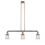 Innovations Lighting Small Canton 3 Light 39" Wide Linear Chandelier Antique Copper / Seedy