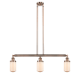 Innovations Lighting Dover 3 Light 37" Wide Linear Chandelier Antique Copper / Matte White Cased