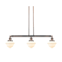 Innovations Lighting Small Oxford 3 Light 40" Wide Linear Chandelier Antique Copper / Matte White Cased
