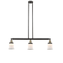 Innovations Lighting Small Canton 3 Light 39" Wide Linear Chandelier Black Antique Brass / Matte White
