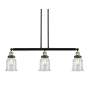 Innovations Lighting Canton 3 Light 39" Wide Linear Chandelier Black / Antique Brass / Clear