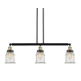 Innovations Lighting Canton 3 Light 39" Wide Linear Chandelier Black / Antique Brass / Seedy