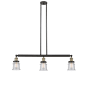Innovations Lighting Small Canton 3 Light 39" Wide Linear Chandelier Black Antique Brass / Seedy