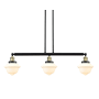 Innovations Lighting Small Oxford 3 Light 40" Wide Linear Chandelier Black / Antique Brass / Matte White Cased