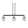 Innovations Lighting Small Oxford 3 Light 40" Wide Linear Chandelier Black / Antique Brass / Clear