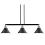 Innovations Lighting Briarcliff 3 Light 43" Wide Linear Chandelier Black / Antique Brass / Matte Black