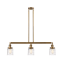 Innovations Lighting Bell 3 Light 38" Wide Linear Pendant Brushed Brass / Deco Swirl
