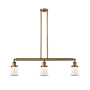 Innovations Lighting Small Canton 3 Light 39" Wide Linear Chandelier Brushed Brass / Matte White