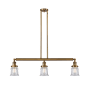 Innovations Lighting Small Canton 3 Light 39" Wide Linear Chandelier Brushed Brass / Clear
