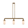 Innovations Lighting Dover 3 Light 37" Wide Linear Chandelier Brushed Brass / Matte White Cased