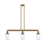 Innovations Lighting Dover 3 Light 37" Wide Linear Chandelier Brushed Brass / Clear