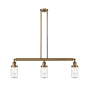 Innovations Lighting Dover 3 Light 37" Wide Linear Chandelier Brushed Brass / Seedy