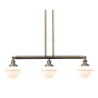 Innovations Lighting Small Oxford 3 Light 40" Wide Linear Chandelier Brushed Brass / Matte White Cased