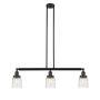 Innovations Lighting Bell 3 Light 38" Wide Linear Pendant Matte Black / Deco Swirl