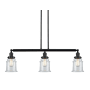 Innovations Lighting Canton 3 Light 39" Wide Linear Chandelier Matte Black / Clear