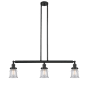 Innovations Lighting Small Canton 3 Light 39" Wide Linear Chandelier Matte Black / Clear