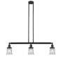 Innovations Lighting Small Canton 3 Light 39" Wide Linear Chandelier Matte Black / Seedy