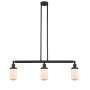 Innovations Lighting Dover 3 Light 37" Wide Linear Chandelier Matte Black / Matte White Cased