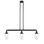 Innovations Lighting Dover 3 Light 37" Wide Linear Chandelier Matte Black / Clear