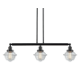 Innovations Lighting Small Oxford 3 Light 40" Wide Linear Chandelier Matte Black / Clear