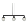 Innovations Lighting Small Oxford 3 Light 40" Wide Linear Chandelier Matte Black / Seedy