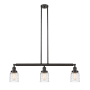 Innovations Lighting Bell 3 Light 38" Wide Linear Pendant Oil Rubbed Bronze / Deco Swirl