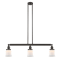 Innovations Lighting Small Canton 3 Light 39" Wide Linear Chandelier Oil Rubbed Bronze / Matte White