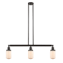 Innovations Lighting Dover 3 Light 37" Wide Linear Chandelier Oil Rubbed Bronze / Matte White Cased