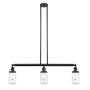 Innovations Lighting Dover 3 Light 37" Wide Linear Chandelier Oil Rubbed Bronze / Clear