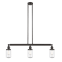 Innovations Lighting Dover 3 Light 37" Wide Linear Chandelier Oil Rubbed Bronze / Seedy