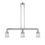 Innovations Lighting Small Canton 3 Light 39" Wide Linear Chandelier Polished Chrome / Clear