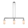 Innovations Lighting Dover 3 Light 37" Wide Linear Chandelier Polished Chrome / Matte White Cased