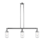 Innovations Lighting Dover 3 Light 37" Wide Linear Chandelier Polished Chrome / Clear