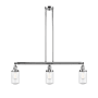 Innovations Lighting Dover 3 Light 37" Wide Linear Chandelier Polished Chrome / Seedy