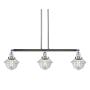 Innovations Lighting Small Oxford 3 Light 40" Wide Linear Chandelier Polished Chrome / Clear