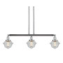 Innovations Lighting Small Oxford 3 Light 40" Wide Linear Chandelier Polished Chrome / Seedy