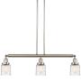 Innovations Lighting Bell 3 Light 38" Wide Linear Pendant Polished Nickel / Deco Swirl