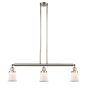 Innovations Lighting Small Canton 3 Light 39" Wide Linear Chandelier Polished Nickel / Matte White