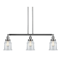 Innovations Lighting Canton 3 Light 39" Wide Linear Chandelier Polished Nickel / Clear