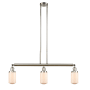 Innovations Lighting Dover 3 Light 37" Wide Linear Chandelier Polished Nickel / Matte White Cased