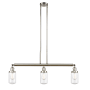 Innovations Lighting Dover 3 Light 37" Wide Linear Chandelier Polished Nickel / Clear