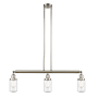 Innovations Lighting Dover 3 Light 37" Wide Linear Chandelier Polished Nickel / Seedy