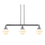 Innovations Lighting Small Oxford 3 Light 40" Wide Linear Chandelier Polished Nickel / Matte White Cased